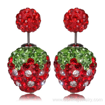 Czech Gem Earring Double Size Shamballa Anti Allergy Earring